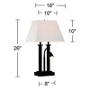 Possini Euro Design Deacon Modern Desk Table Lamp 26" High Black with USB and AC Power Outlet in Base LED Reading Light Oatmeal Shade for Office Desk - 4 of 4