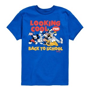Boys' - Disney - Mickey Minnie Donald Daisy Goofy Pluto Back To School Short Sleeve Graphic T-Shirt - 1 of 4
