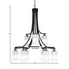 Toltec Lighting Paramount 9 - Light Chandelier in  Matte Black/Brushed Nickel with 4" White Muslin Shade - 2 of 2