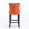 PAGED Bar Stools Set of 2 Modern Swivel Velvet Barstools with Button Tufted Back and Wooden Legs for Bar, Kitchen - 3 of 4