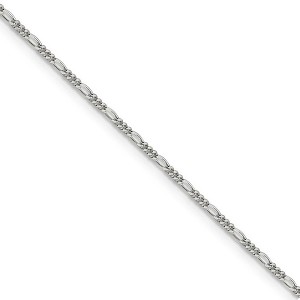 Black Bow Jewelry 1.5mm Sterling Silver, Solid Figaro Chain Necklace - 1 of 4