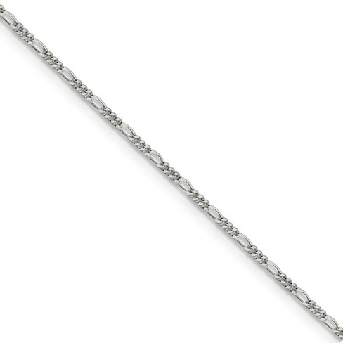 Black Bow Jewelry 1.5mm Sterling Silver, Solid Figaro Chain Necklace - image 1 of 4