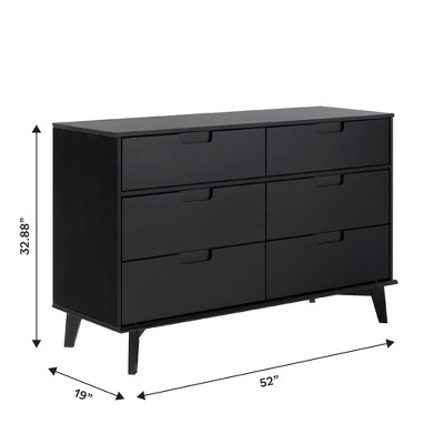 Mid-Century Modern Groove Wood 6-Drawer Dresser - Thumbnail 4