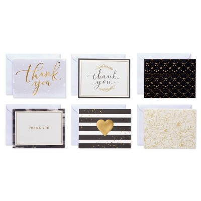 50ct Thank You and Blank Notes with Envelopes Gold