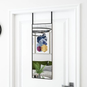 vidaXL Door Mirror in Black - Aluminum Frame Wall/Door Hanging Mirror 11.8"x31.5" for Bedroom, Living Room, Corridor - 1 of 4