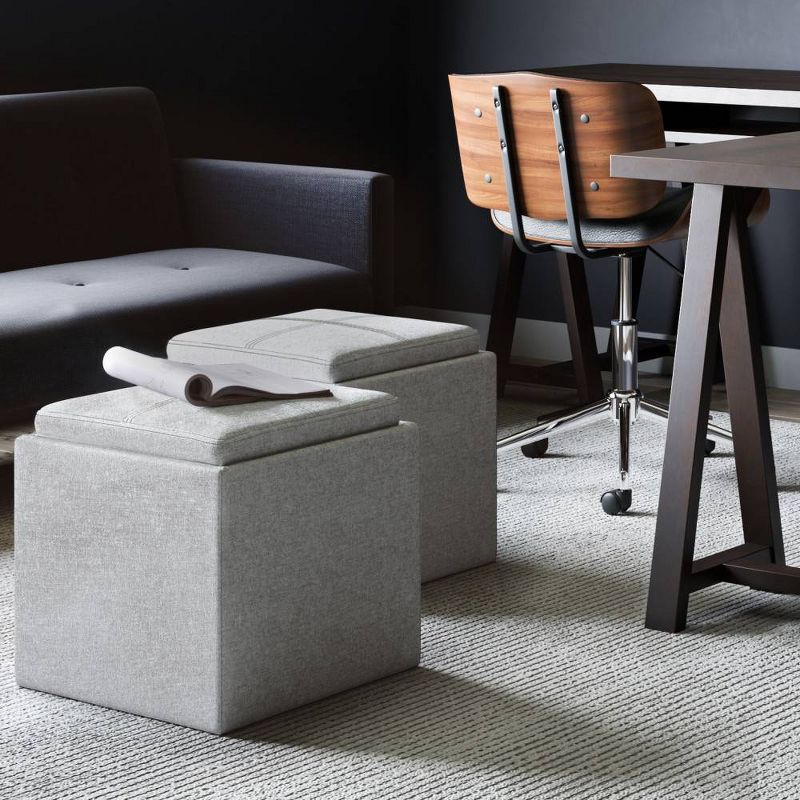 Townsend Cube Storage Ottoman with Tray - WyndenHall, 3 of 7