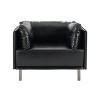 KTMBDW Accent Chair Vintage Chair, Upholstered Lounge Arm Chair with Solid Wood Frame & Soft Cushion for Living Room, Bedroom - 3 of 4