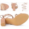Perphy Women's Strappy Slingback Lace Up Open Toe Block Heels Sandals - 3 of 3