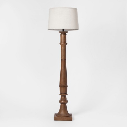 Large Turned Wood Floor Lamp Brown, Brown Floor Lamp