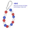 Unique Bargains Stainless Steel Indoor Outdoor Durable Flag Pole Beaded Flagpole Retainer Ring 15 Beads 0.71" Red White Blue - 4 of 4