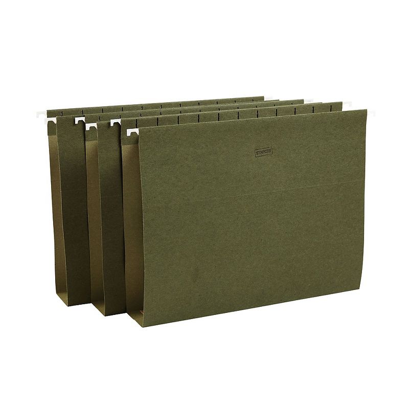 Staples Hanging File Folders 2" Expansion Legal Size Standard Green 25/BX TR117523/117523, 2 of 6