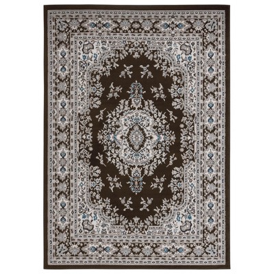 Home Dynamix Premium Sakarya Traditional Medallion Border Area Rug,  Ivory/Brown, 7'9x10'8 Rectangle