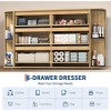 coucheta Dressers for Bedroom, 6-Drawer Dressers, 60"W, Oak Chest of Drawers, Mid Century Storage Cabinet, Fluted Dresser with Sliding Doors - 3 of 4