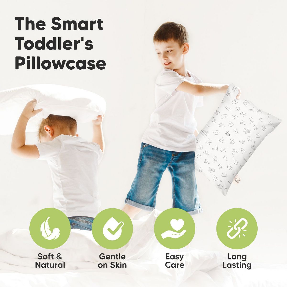 KeaBabies Toddler Pillowcase for 13X18 Pillow, Organic Toddler Pillow Case, Travel Pillow Case Cover - thumbnail 6