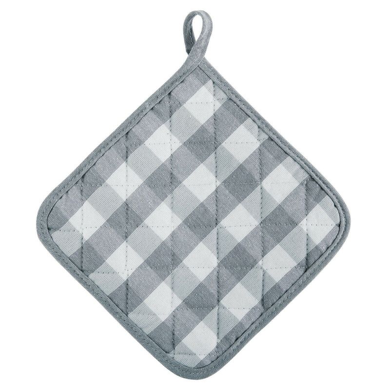 Kate Aurora 2 Pack Gingham Plaid Checkered Country Farmhouse Pot Holders, 1 of 3