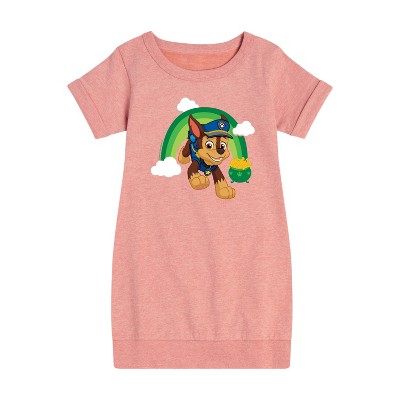Girls' - Paw Patrol - Chase The Rainbow Graphic Short Sleeve Fleece Dress