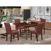 5-Piece Mahogany Finish Solid Wood Top - Rectangular Dining Room Set  - (Seats-4) - 2 of 4