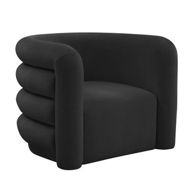 Curves Velvet Lounge Chair Black 36.2"W x 32.7"D x 28.2"H