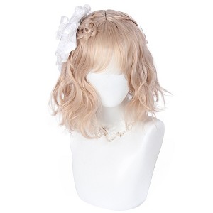 Unique Bargains Women's Shoulder Length Curly Wigs 14" with Wig Cap 1 Pc - 1 of 4