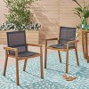 NicBex Mesh Patio Dining Chairs Set of 2,Outdoor Chairs with Acacia Wood Frame,Kitchen Chairs for Dining Room,Patio - 2 of 4