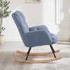 Racxily Glider Chair for Living Room Tufted Upholstered Teddy Fabric Rocking Chair with Metal Frame Accent Chair - 3 of 4