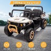 Coucheta 24V 2-Seater Ride On Dump Truck with Parent Remote Control, 4WD Battery Powered UTV for Kids, EVA Tires & Headlights - 4 of 4