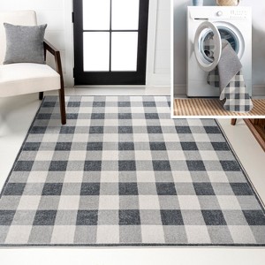 JONATHAN Y Gingham Gradient Plaid Cottage Machine-Washable Area Rug - 1 of 4