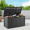 Lirago 150 Gal 568L Outdoor Storage Box with Lid Weatherproof Polypropylene Resin UV Protected KD Design Black - 2 of 4