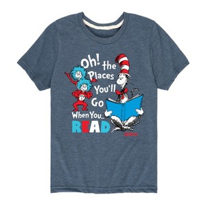 Boys' - Dr. Seuss - Oh! Places You'll Go When You Read Short Sleeve Graphic T-Shirt - 1 of 4
