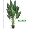 Artificial Bird of Paradise Plant – Realistic Faux Tree with Trunks & Pot, 4/5/6ft Indoor/Outdoor Decor (1 or 2 Pack) - 4 of 4