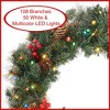 Casafield Artificial Christmas Wreath for Front Door, Window or Mantel, Green Fir Indoor/Outdoor Holiday Décor - 2 of 4
