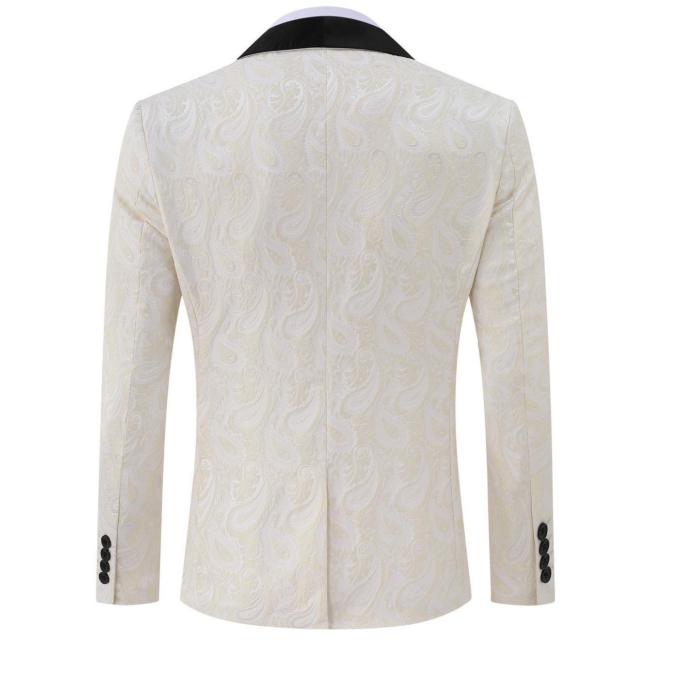 Мужской пиджак YesFashion Paisley Tuxedo Jacket Shawl Lapel One Button Suit Jacket Floral Blazer for Dinner Wedding Prom Party White, цвет: С принтом — фото 2