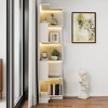 ACEPANO 68.9 in. H Freestanding L Shaped Display Corner Book Shelf with 5 Tier Bookcase-White - 2 of 4