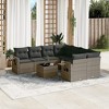 vidaXL 9 Piece Patio Sofa Set with Cushions - Gray - 2 of 4