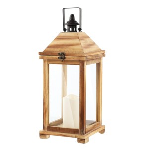 Elida 18.25" Outdoor Lantern - Light Brown - Safavieh. - 1 of 4