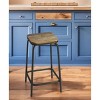HomeRoots 25" Brown And Black Iron Backless Counter Height Bar Chair - 2 of 3