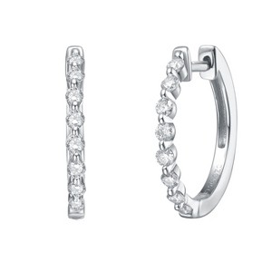 Guili 2.40ctw Stud Earrings with Lab-Created Moissanite Solitaire in Princess Cut, Queen Crown Design – Elegant & Roya - 1 of 2