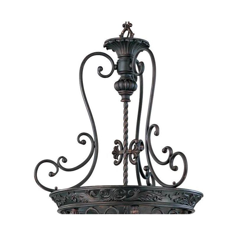 Franklin Iron Works French Scroll Rubbed Bronze Chandelier 22 1/2" Wide Rustic 9-Light Fixture for Dining Room House Kitchen Island Entryway Bedroom, 3 of 8