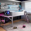 Whisen Modern Design Wood Twin Size Gaming Loft Bed with Desk and LED - 2 of 4