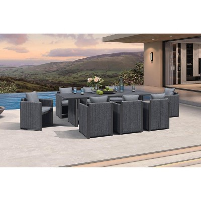 PURPLE LEAF Patio Dining Furniture Set Modern Outdoor Furniture Set Aluminum Dining Table and Chairs