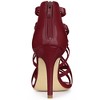 Allegra K Women's Open Toe Back Zip Strappy Stiletto Heel Lace-Up Sandals - 4 of 4