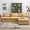87" Modern Corduroy Upholstered L-Shaped Sectional Sofa with Reversible Chaise - 4 of 4