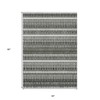 Gray Charcoal And Ivory Striped Washable Indoor Outdoor Area Rug - 3 of 4