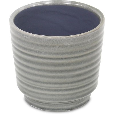 Cheung's Celadi Gray Rippled Ceramic Pot - Large