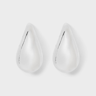 Thick Tear Drop Stud Earring - A New Day™ Silver