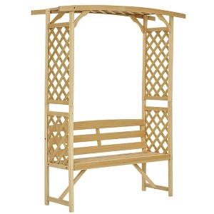 Patio Garden Benchen Bench, Outdoor Bench for Vines/Climbing Plants - 1 of 4