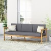 Outdoor Acacia Wood 3-Seater Sofa with Water-Resistant Cushions & Slatted Design, Durable & Stylish Patio Seating-Coolbibila - 2 of 4