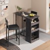 Pub Table and Chairs Set，Bar Table and Chairs Set for 2, 3 Piece Table Set with Three Tier Storage Shelf - 3 of 4