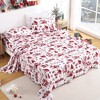 Christmas Bed Sheets King, Soft Brushed Microfiber Bed Sheet Set, 16" Deep Pocket Fitted Sheet, Flat Sheet & 2 Pillowcase Winter Holiday Sheets Set - 2 of 4
