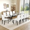 11-Piece Dining Set with Glass Table and 10 Armless Chairs - 2 of 4